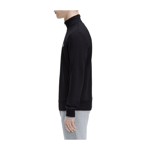 FRED PERRY Felpa con zip Felpa Uomo mezza zip con logo Nero - Francavilla Moda